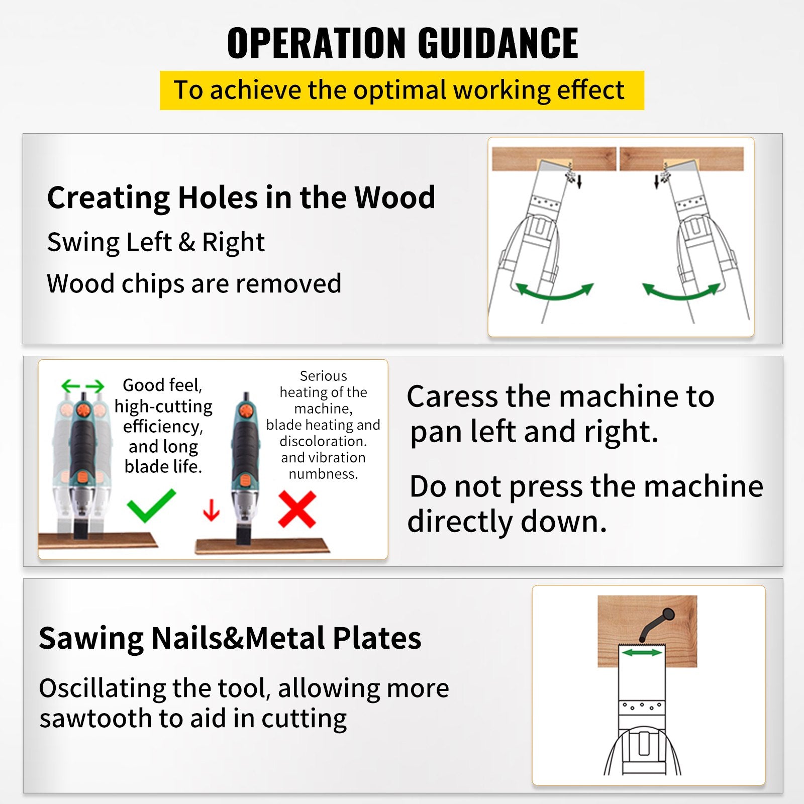 Tool Blades: VEVOR Oscillating Multi Tool Saw Blades Multi Tool Blades 50PCS for Wood Metal