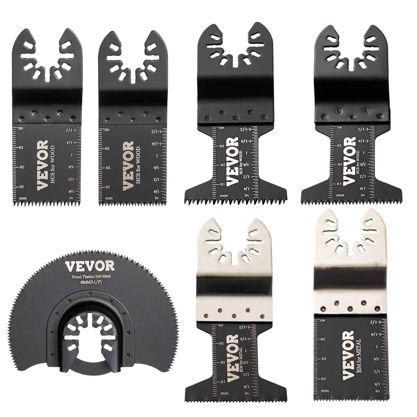 Tool Blades: VEVOR Oscillating Multi Tool Saw Blades Multi Tool Blades 50PCS for Wood Metal