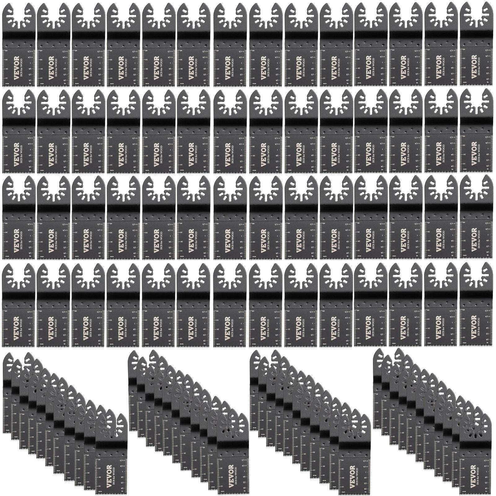 Saw Accessories: VEVOR 100PCS Oscillating Saw Blades, Quick Release Multitool Blades Kit, HCS Tool Blades for Wood Plastic, Compatible with Dewalt Dremel Fein Worx Bosch Makita Milwaukee