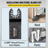 Saw Accessories: VEVOR 100PCS Oscillating Saw Blades, Quick Release Multitool Blades Kit, HCS Tool Blades for Wood Plastic, Compatible with Dewalt Dremel Fein Worx Bosch Makita Milwaukee