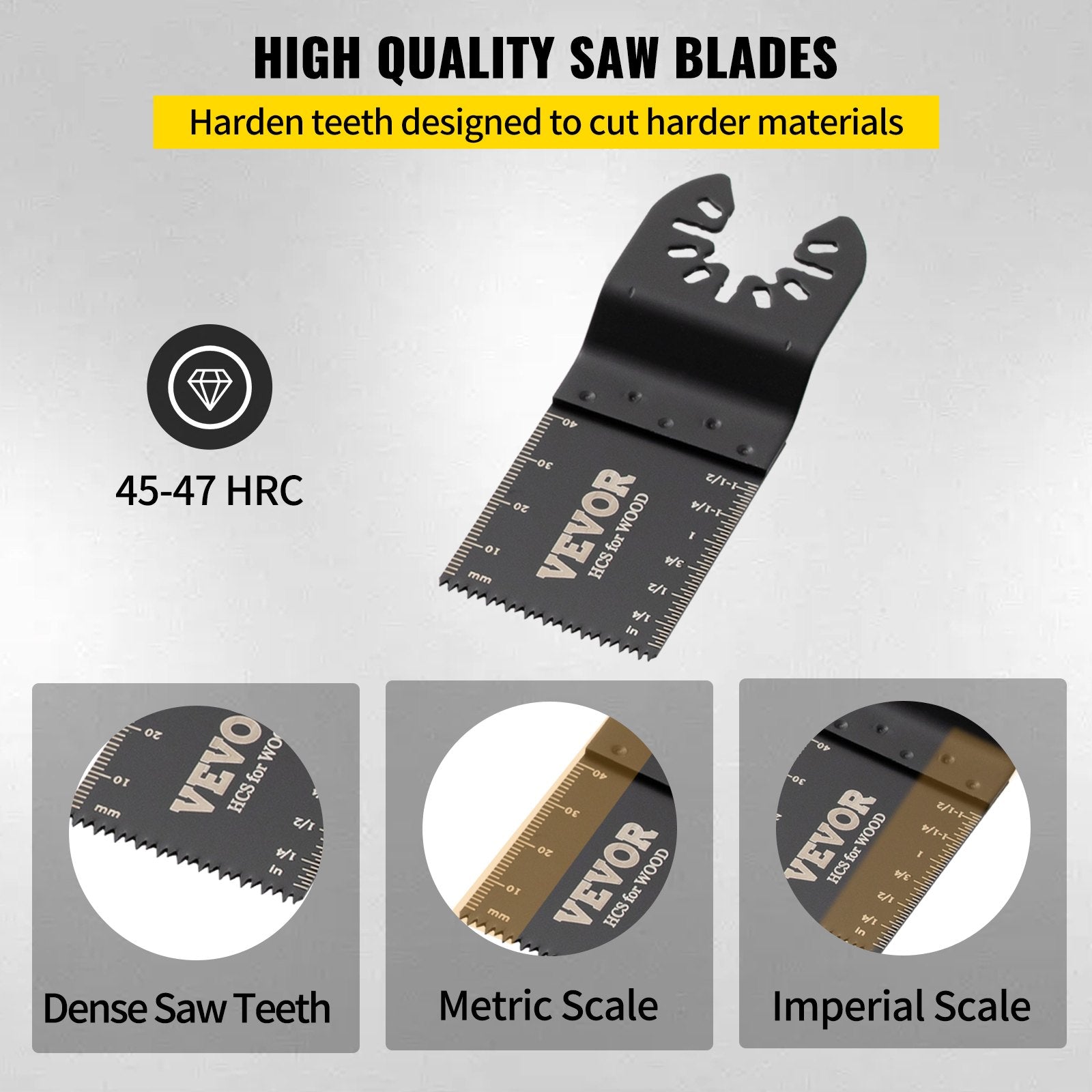 Saw Accessories: VEVOR 100PCS Oscillating Saw Blades, Quick Release Multitool Blades Kit, HCS Tool Blades for Wood Plastic, Compatible with Dewalt Dremel Fein Worx Bosch Makita Milwaukee