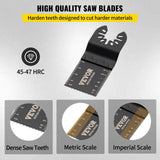 Saw Accessories: VEVOR 100PCS Oscillating Saw Blades, Quick Release Multitool Blades Kit, HCS Tool Blades for Wood Plastic, Compatible with Dewalt Dremel Fein Worx Bosch Makita Milwaukee
