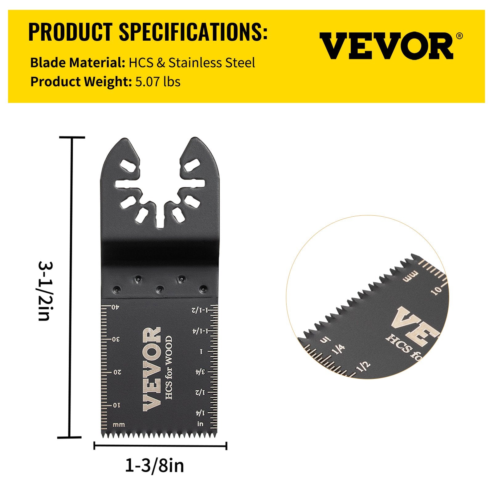 Saw Accessories: VEVOR 100PCS Oscillating Saw Blades, Quick Release Multitool Blades Kit, HCS Tool Blades for Wood Plastic, Compatible with Dewalt Dremel Fein Worx Bosch Makita Milwaukee