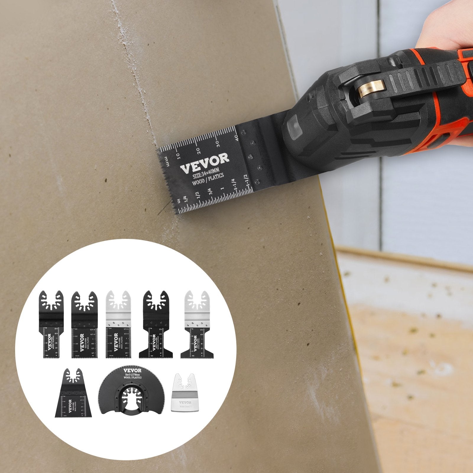 Saw Accessories: VEVOR 30PCS Multi Tool Blades Kits, Universal Quick Release Oscillating Saw Blades, 8 Types Wood Metal Plastic Oscillating Tool Blades, Fit Dewalt Bosch Milwaukee Hitachi Chicago Craftsman