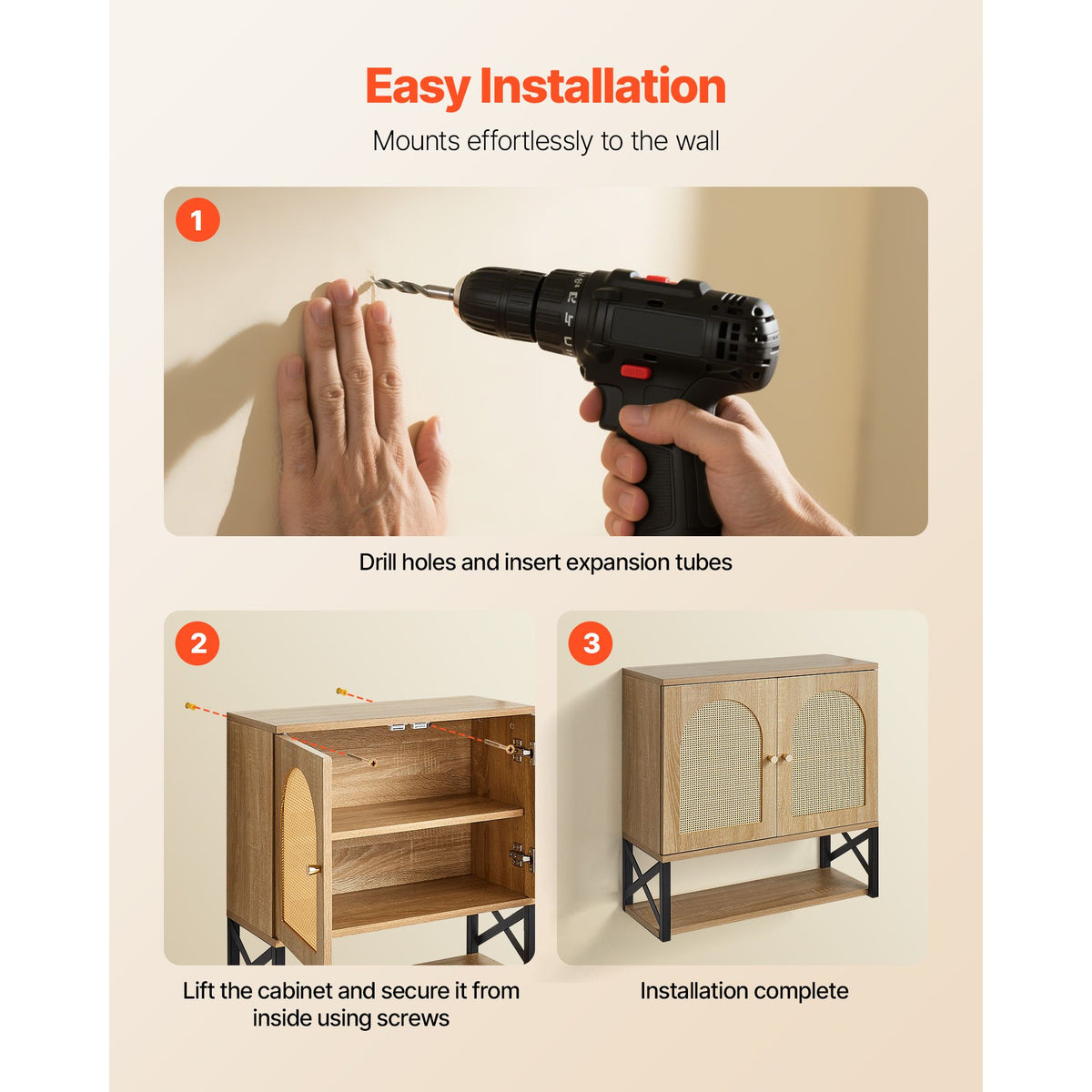 Bathroom Wall Cabinet, with 2 Doors and Adjustable Shelf, Over the Toilet Storage Medicine Cabinet Wall Mounted, Hanging Organizer with Shelves & Open Partition for Laundry Room Kitchen Restroom