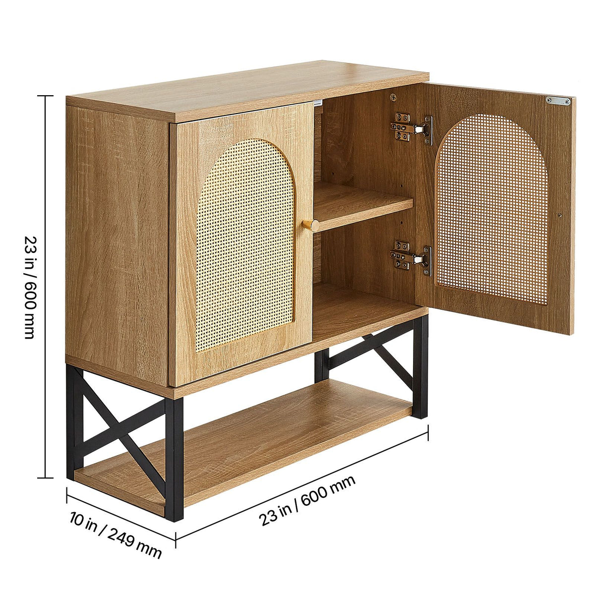 Bathroom Wall Cabinet, with 2 Doors and Adjustable Shelf, Over the Toilet Storage Medicine Cabinet Wall Mounted, Hanging Organizer with Shelves & Open Partition for Laundry Room Kitchen Restroom