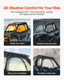 Spas & Accessories: VEVOR Cab Enclosure Upper Doors, Compatible with Polaris RZR XP 1000/XP Turbo 2014-2023, Soft Upper Doors, Windproof Upgraded Zipper UTV Soft Side Window Kit, Work with Side Mirrors and Windshields