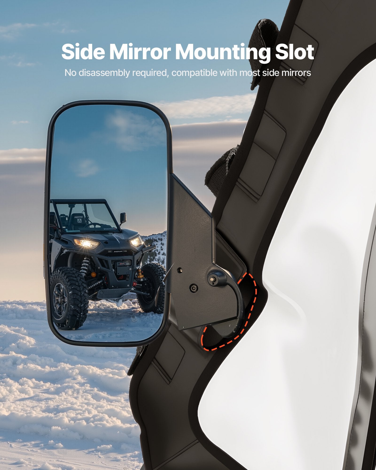 Spas & Accessories: VEVOR Cab Enclosure Upper Doors, Compatible with Polaris RZR XP 1000/XP Turbo 2014-2023, Soft Upper Doors, Windproof Upgraded Zipper UTV Soft Side Window Kit, Work with Side Mirrors and Windshields