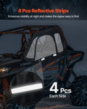 Spas & Accessories: VEVOR Cab Enclosure Upper Doors, Compatible with Polaris RZR XP 1000/XP Turbo 2014-2023, Soft Upper Doors, Windproof Upgraded Zipper UTV Soft Side Window Kit, Work with Side Mirrors and Windshields
