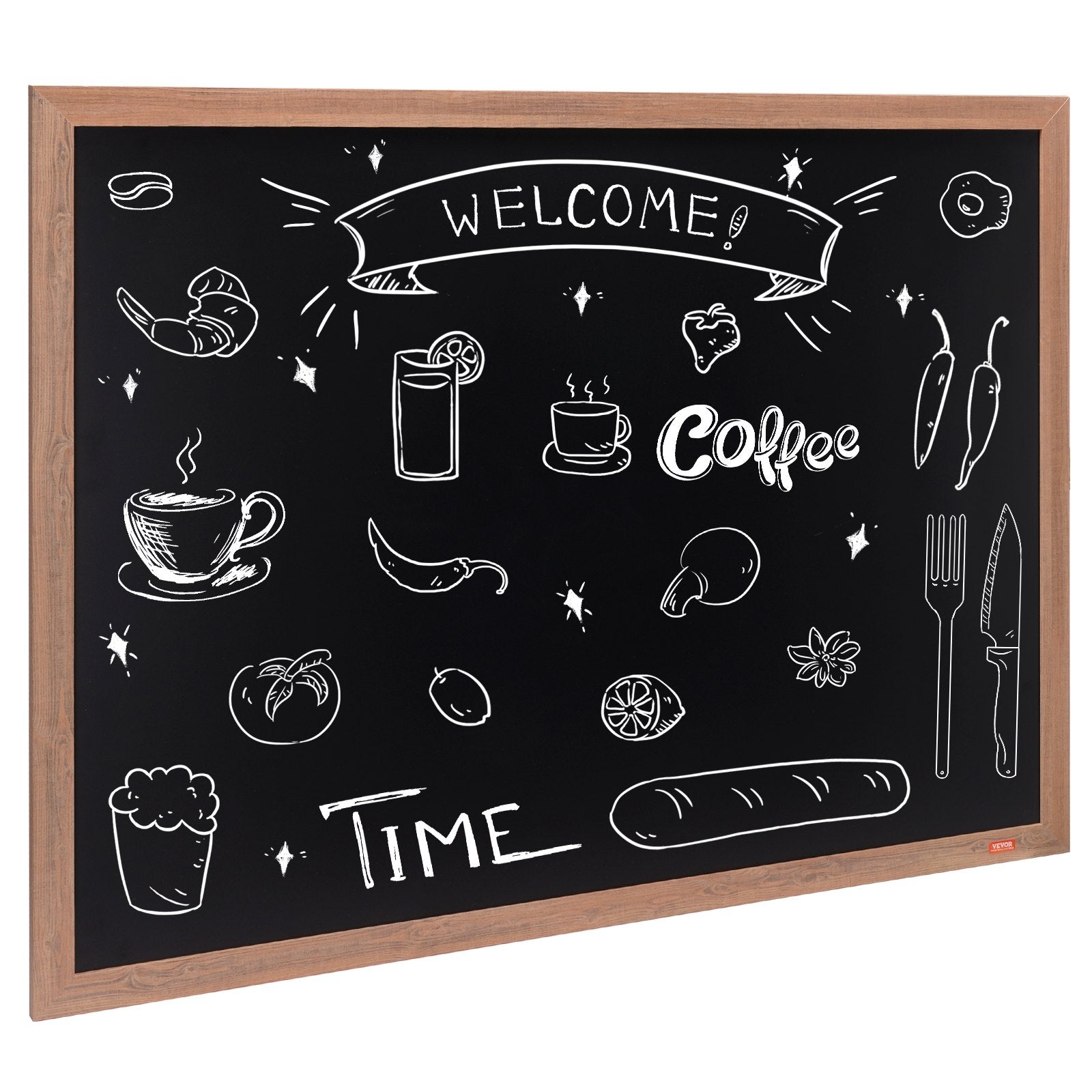 Garden Ornaments: VEVOR 35"x46" Rustic Wood Framed Chalkboard Wall Hanging Magnetic Wedding Sign