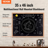 Garden Ornaments: VEVOR 35"x46" Rustic Wood Framed Chalkboard Wall Hanging Magnetic Wedding Sign