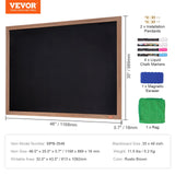 Garden Ornaments: VEVOR 35"x46" Rustic Wood Framed Chalkboard Wall Hanging Magnetic Wedding Sign