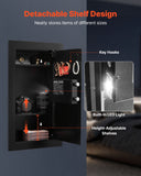 Sofas & Sofa Beds: VEVOR Wall Safe, 3-Tier Hidden Wall Mounted Safe with Password & Key, Q235 Cold-Rolled Steel In-Wall Box with LED Lighting, 2 Adjustable Shelves & 5 Key Holders for Money, Jewelry, Passport, Black