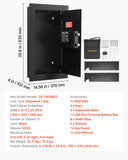 Sofas & Sofa Beds: VEVOR Wall Safe, 3-Tier Hidden Wall Mounted Safe with Password & Key, Q235 Cold-Rolled Steel In-Wall Box with LED Lighting, 2 Adjustable Shelves & 5 Key Holders for Money, Jewelry, Passport, Black