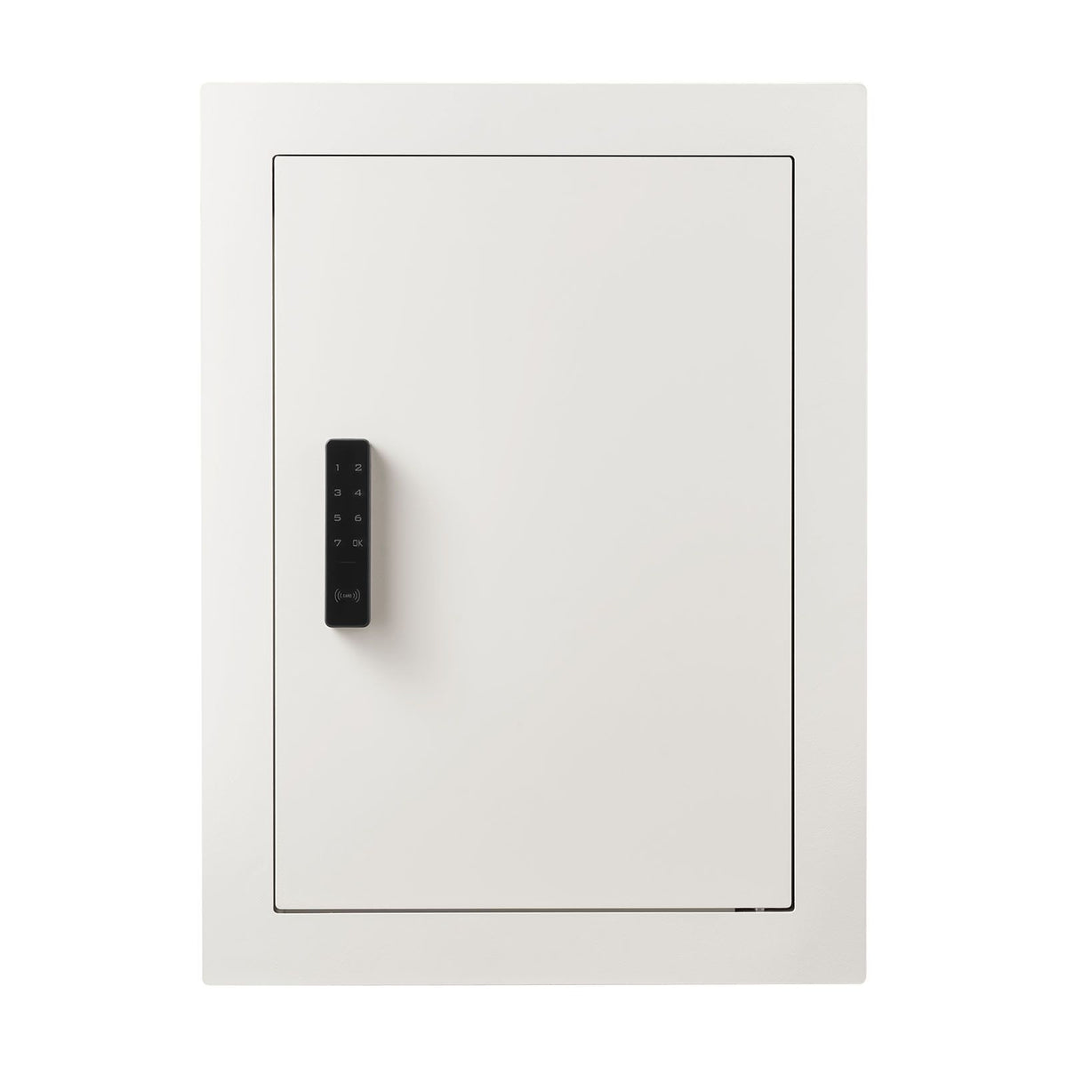 0.83 sq.ft Wall Safe, 3-Tier Hidden Wall Safe with Password, Key & Turning Knob, Q235 Cold-Rolled Steel In-Wall Box with Adjustable Shelves & Mounting Holes for Money, Jewelry, Passport, White