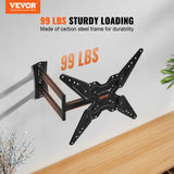 Gym Equipment & Accessories: VEVOR Full Motion TV Mount Fits for Most 26-55 inch TVs, Swivel Tilt Horizontal Adjustment TV Wall Mount Bracket with Articulating Arm, Max VESA 400x400mm , Holds up to 99 lbs