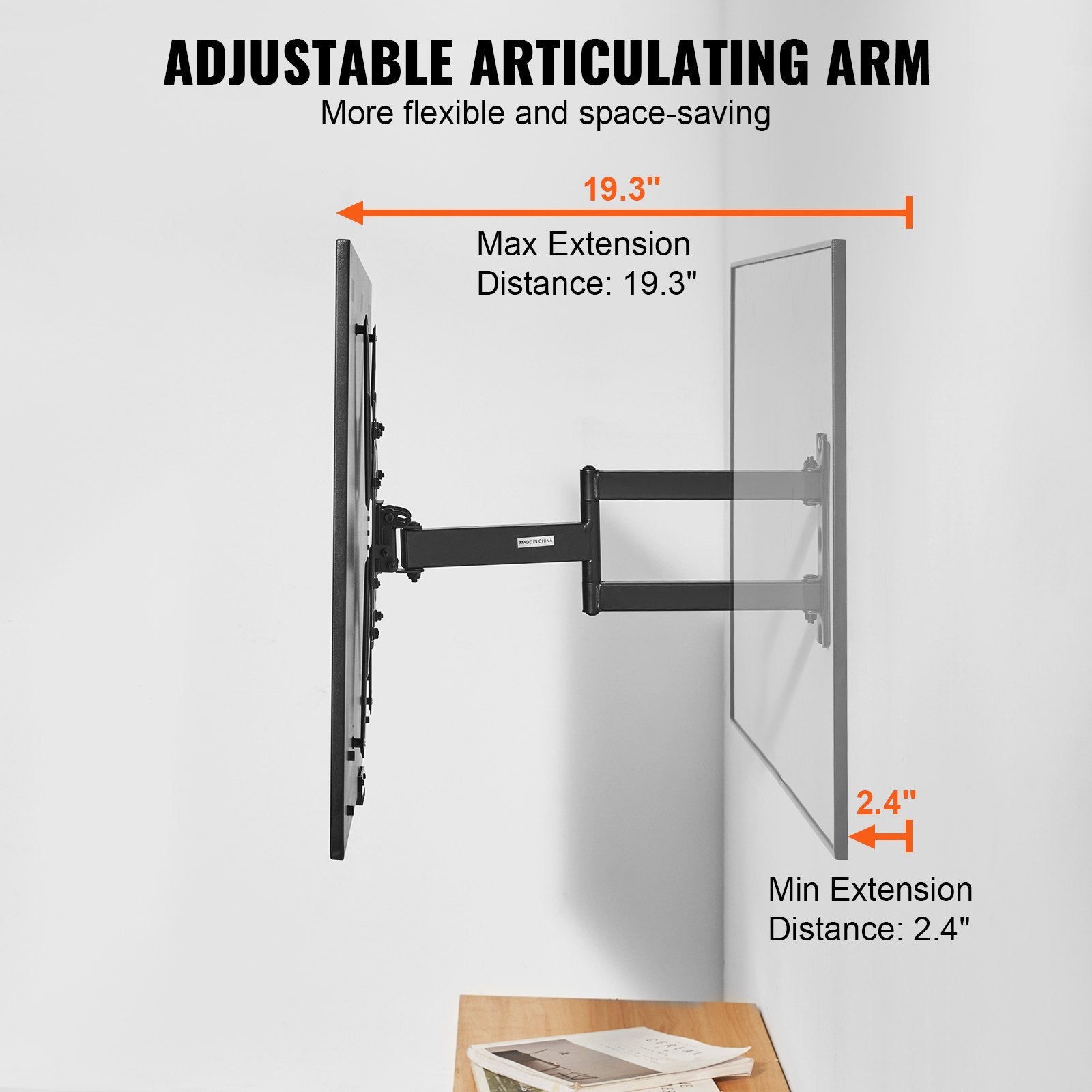 Gym Equipment & Accessories: VEVOR Full Motion TV Mount Fits for Most 26-55 inch TVs, Swivel Tilt Horizontal Adjustment TV Wall Mount Bracket with Articulating Arm, Max VESA 400x400mm , Holds up to 99 lbs