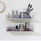 Wall Storage Racks: VEVOR 8.6" x 24" Stainless Steel Shelf, Wall Mounted Floating Shelving with Backsplash, 44 lbs Load Capacity Commercial Shelves, Heavy Duty Storage Rack for Restaurant, Kitchen, Bar, Home, and Hotel (2 Packs)
