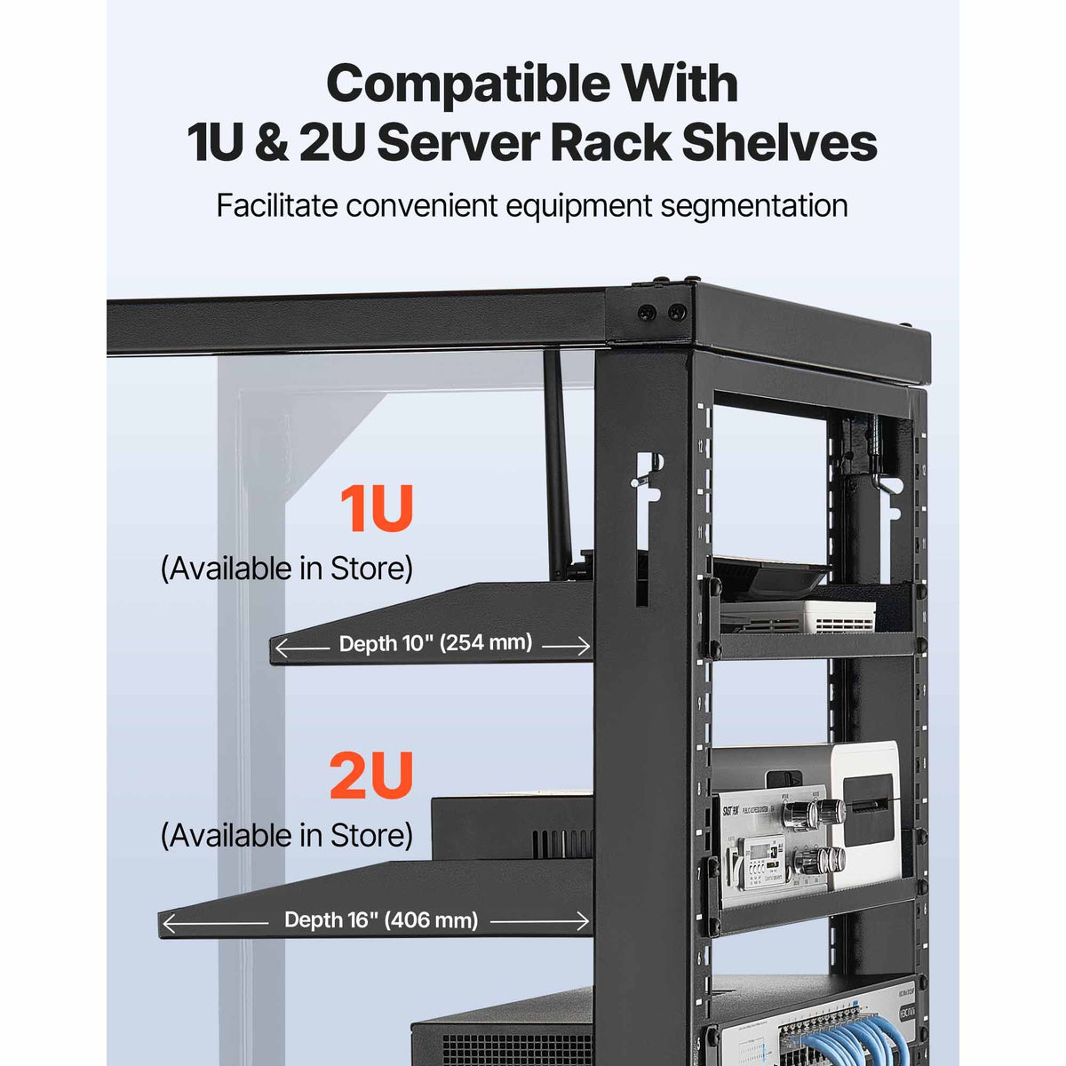 12U Wall Mount Server Rack, 68.04 kg Max Load Capacity, Open Frame Network Rack with 180 Degrees Gate Swing Door, Carbon Steel, Ideal for IT Network Equipment & AV Devices Computer Server, Black