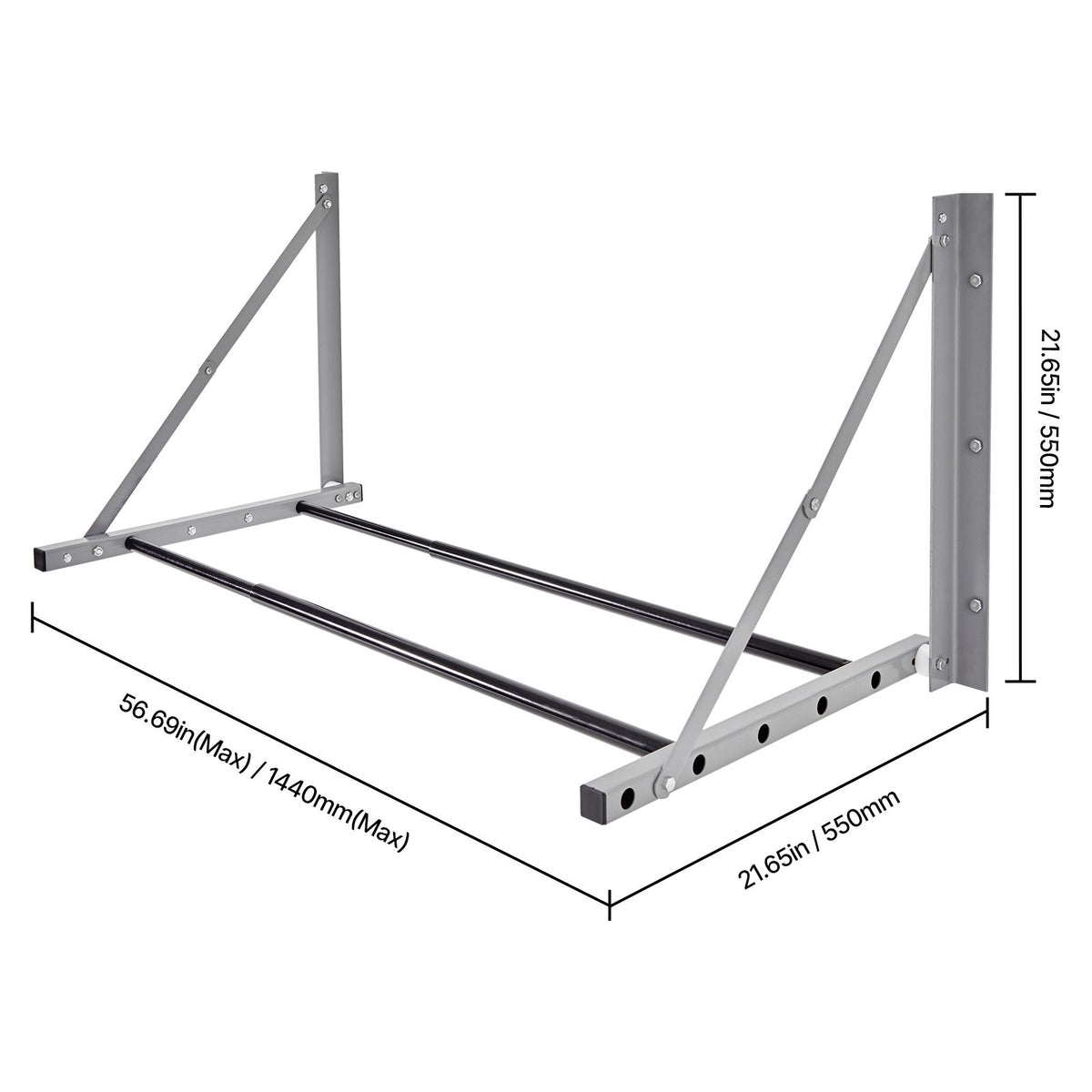 Wall Mounted Folding Tire Rack, 32" - 48" Adjustable Tire Rack, Q235 Heavy-Duty Steel Tire Storage Rack for R14-R20 inch Standard Tires, Max 300lbs Load Capacity for Garage Workshop Repair Shop