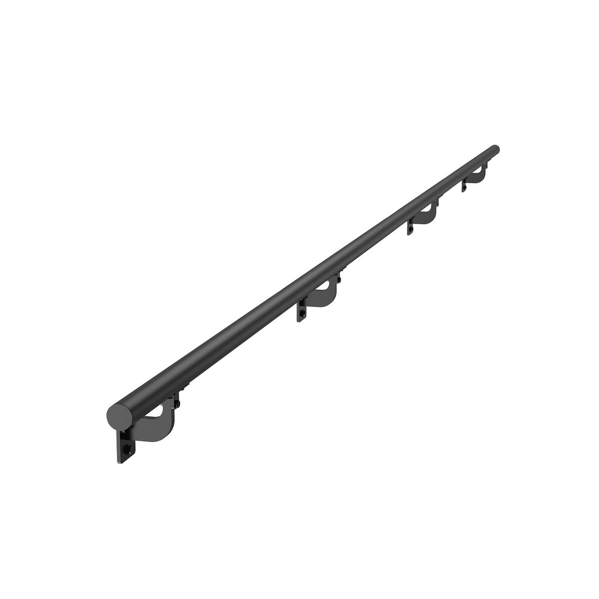 Wall Mounted Stair Handrail, 3665mm Pipe Staircase Handrail, Black Galvanized Aluminum, 32mm Pipe Diameter, Indoor&Outdoor Staircase Railing, Industrial Hand Rail for Steps, Security Baluster