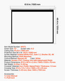 Projectors: VEVOR Manual Projector Screen, 1829 mm 4:3 4K 1080 HD Retractable Pull Down Projector Screen, Wall Mounted Movie Projection with Pull Rope, Portable Display Projectoin for Family Home Office Theater