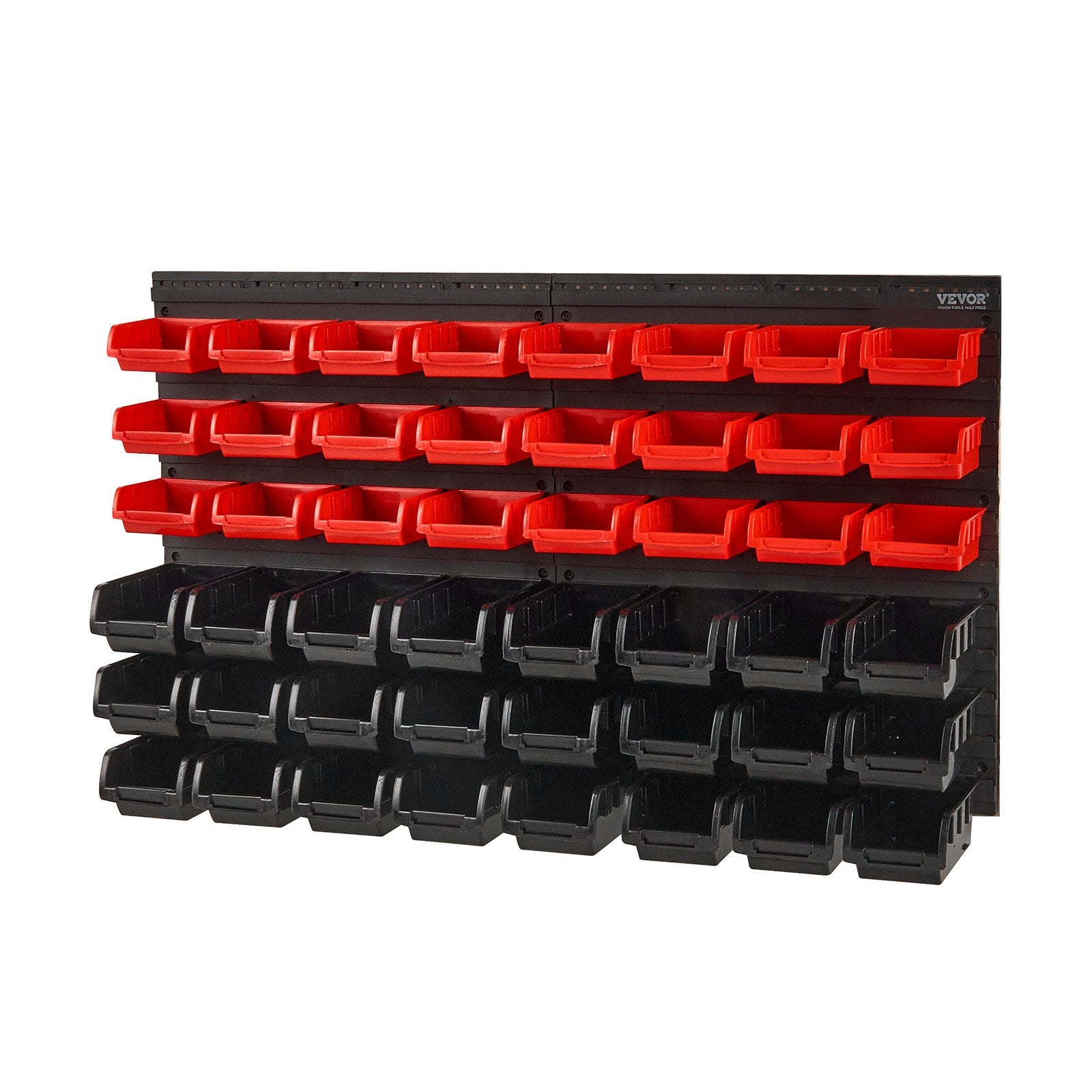 Basketball & Basketball Accessories: VEVOR Wall Mounted Storage Bins, 48-Bin Parts Rack Organizer Garage Plastic Shop Tool with Wall Panels, Tool Organizer for Nuts, Bolts, Screws, Nails, Beads, Buttons, Other Small Parts, Black and Red