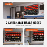 Basketball & Basketball Accessories: VEVOR Wall Mounted Storage Bins, 48-Bin Parts Rack Organizer Garage Plastic Shop Tool with Wall Panels, Tool Organizer for Nuts, Bolts, Screws, Nails, Beads, Buttons, Other Small Parts, Black and Red