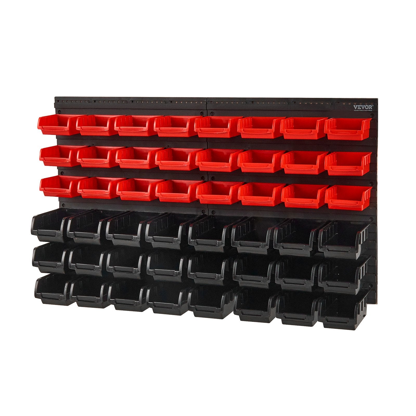 Basketball & Basketball Accessories: VEVOR Wall Mounted Storage Bins, 48-Bin Parts Rack Organizer Garage Plastic Shop Tool with Wall Panels, Tool Organizer for Nuts, Bolts, Screws, Nails, Beads, Buttons, Other Small Parts, Black and Red