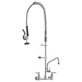 Audio Players & Recorders: VEVOR Commercial Faucet with Pre-Rinse Sprayer, 36" Height, 8" Center, 12" Swing Spout, Wall Mount Kitchen Sink Faucet, Brass Constructed Device with Pull Down Spray, for 1/2/3 Compartment Sink