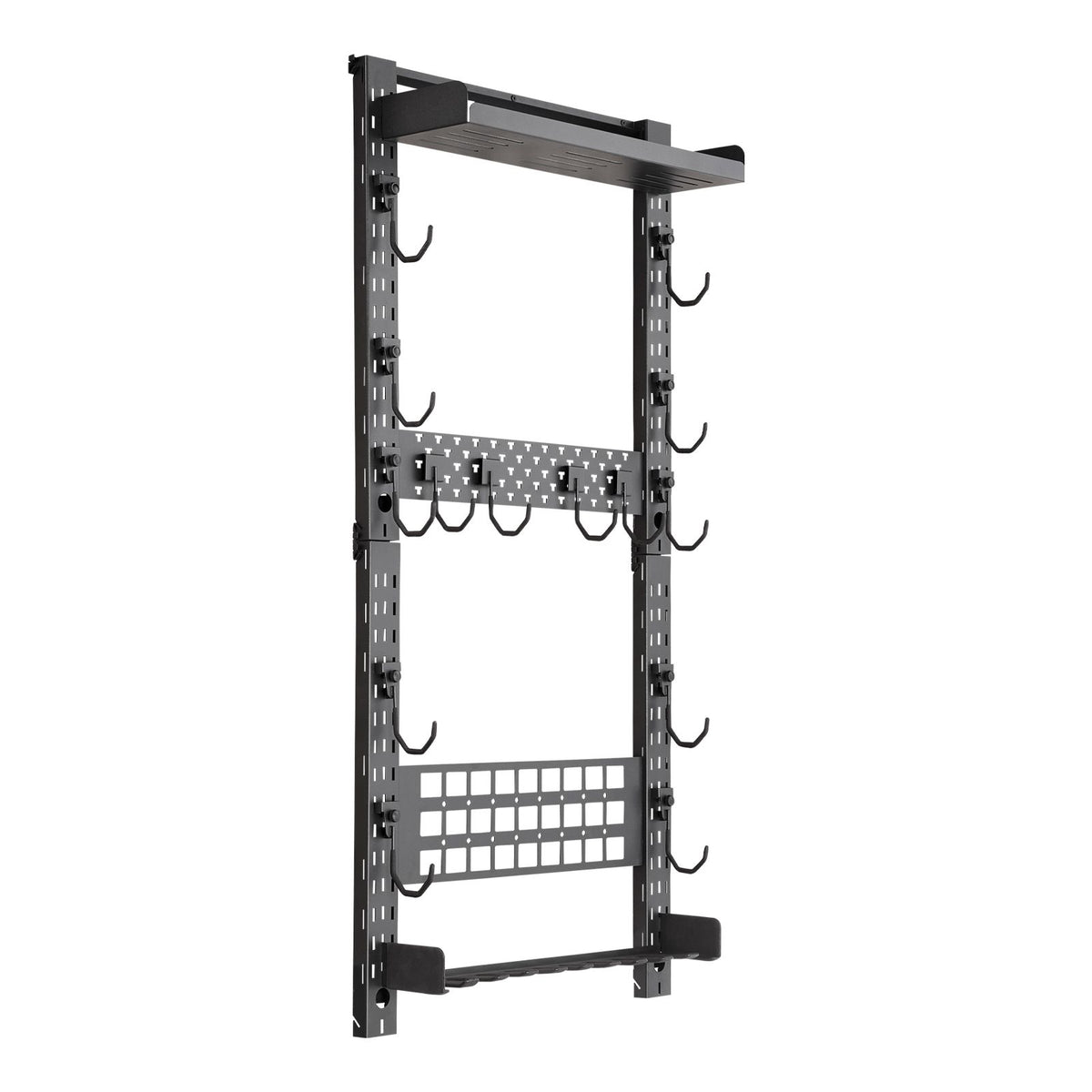 Gun Rack Wall Mount, Heavy Duty Steel, Indoor Rifle Shotgun Rack with Magazine Holder, MOLLE Panel, Gun Accessories Display Storage Holder, Hold Up to 5 Rifles or Shotguns, for Tactical Gear