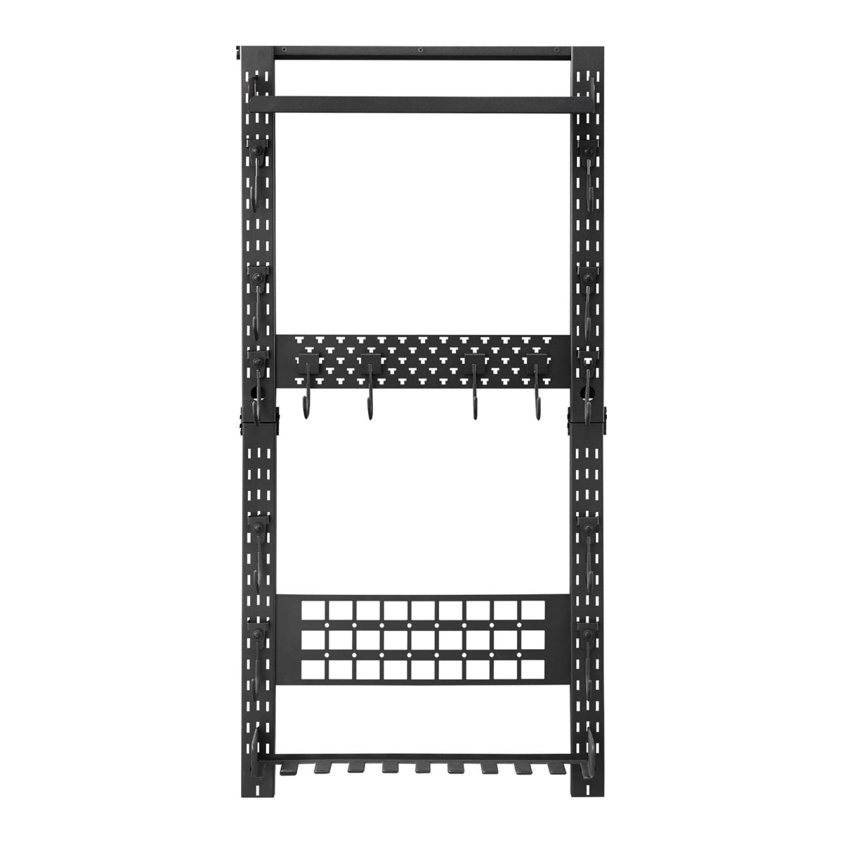 Gun Rack Wall Mount, Heavy Duty Steel, Indoor Rifle Shotgun Rack with Magazine Holder, MOLLE Panel, Gun Accessories Display Storage Holder, Hold Up to 5 Rifles or Shotguns, for Tactical Gear