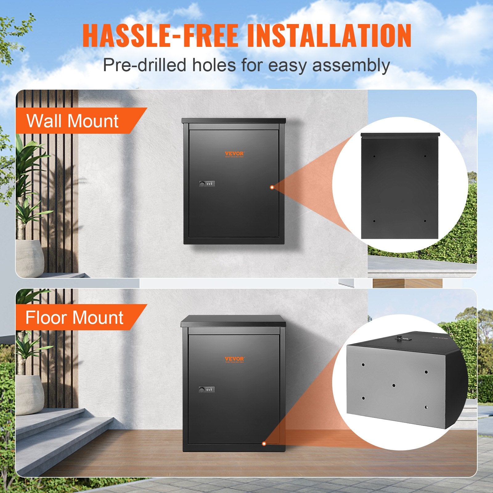 Building Materials: VEVOR Package Delivery Boxes for Outside 15.4" x 10.6" x 20.5" with Coded Lock