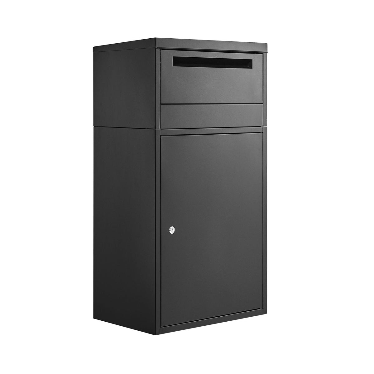Package Delivery Boxes for Outside, 90.9 cm Mailbox for Parcel with Lock, Galvanized Steel Package Drop Box with Anti-Theft Design, Weather-Resistant Package Mailbox for Home and Office, Black