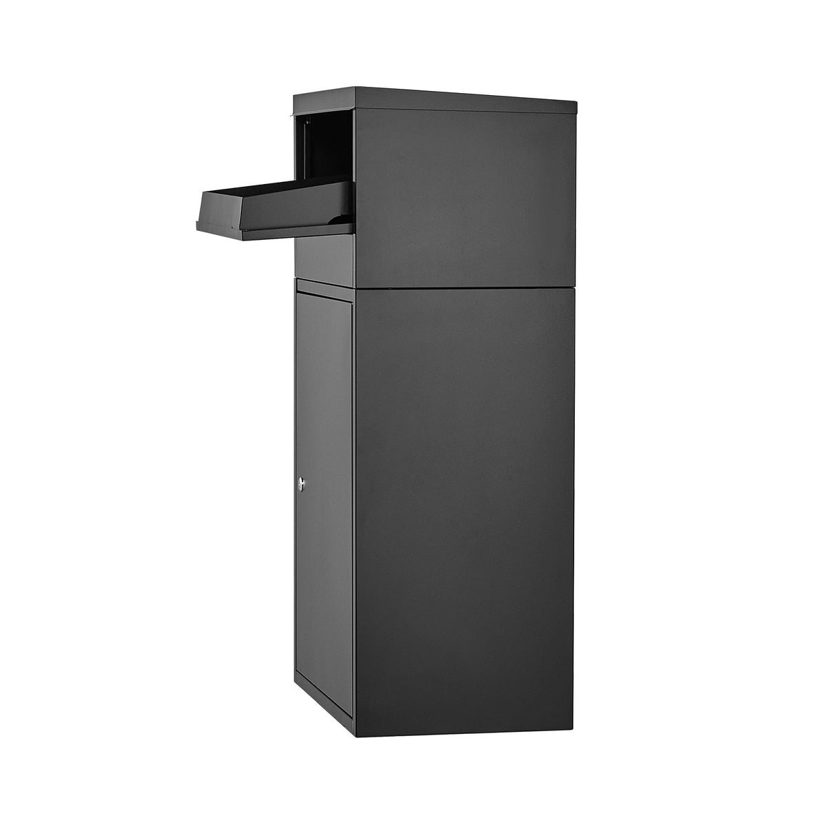 Package Delivery Boxes for Outside, 90.9 cm Mailbox for Parcel with Lock, Galvanized Steel Package Drop Box with Anti-Theft Design, Weather-Resistant Package Mailbox for Home and Office, Black