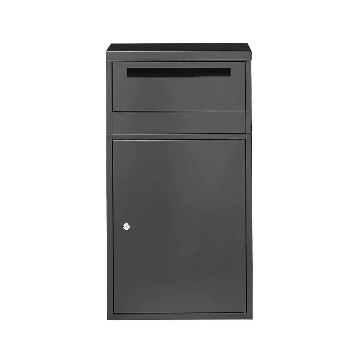 Package Delivery Boxes for Outside, 90.9 cm Mailbox for Parcel with Lock, Galvanized Steel Package Drop Box with Anti-Theft Design, Weather-Resistant Package Mailbox for Home and Office, Black
