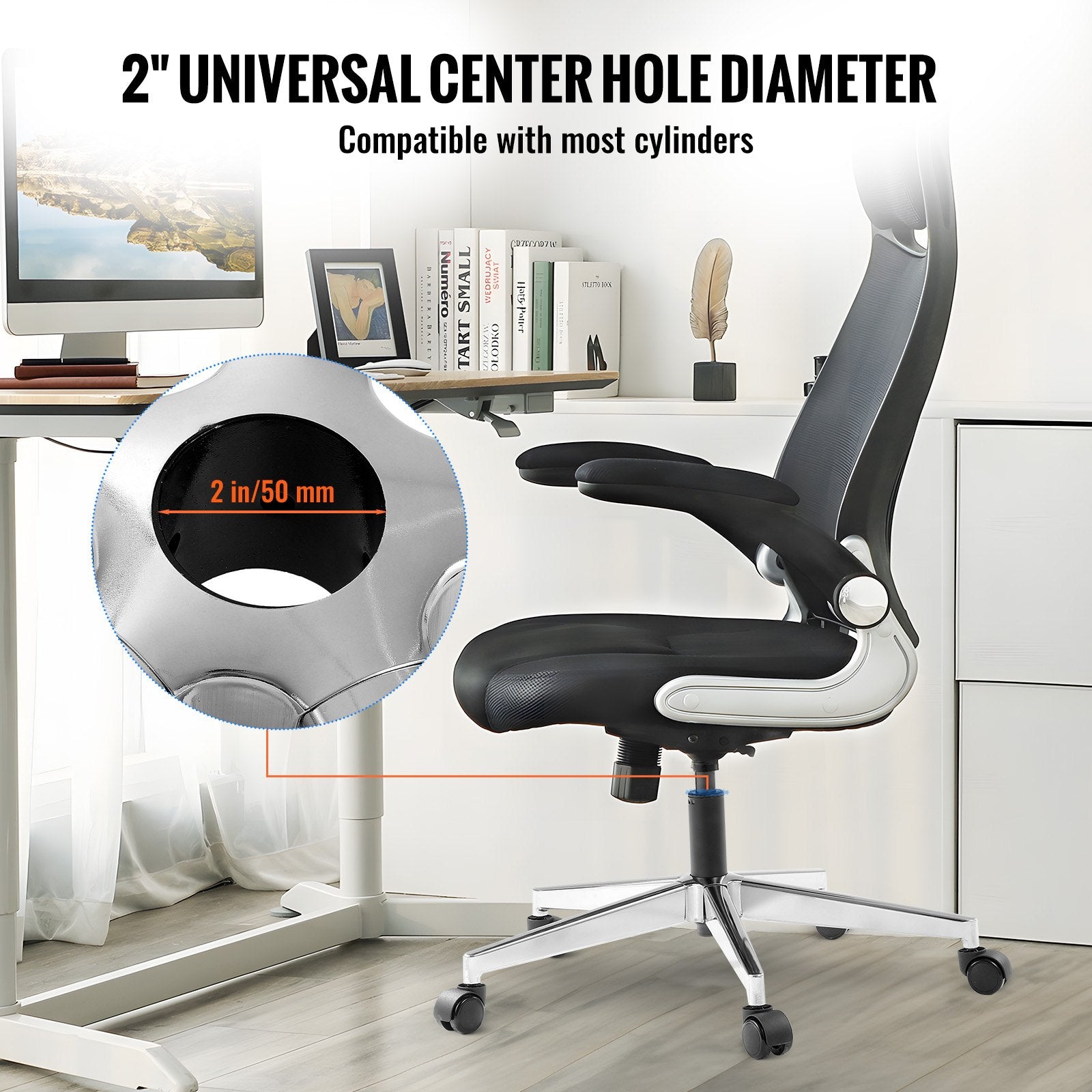 Office & Desk Chairs: VEVOR Office Chair Base Replacement, 710 mm 1134 kg Static Load Capacity, Heavy Duty Universal Computer Desk Chair Stool Base Part with Reinforced Metal Legs, Desk Chair Base Replacement Parts, Silver
