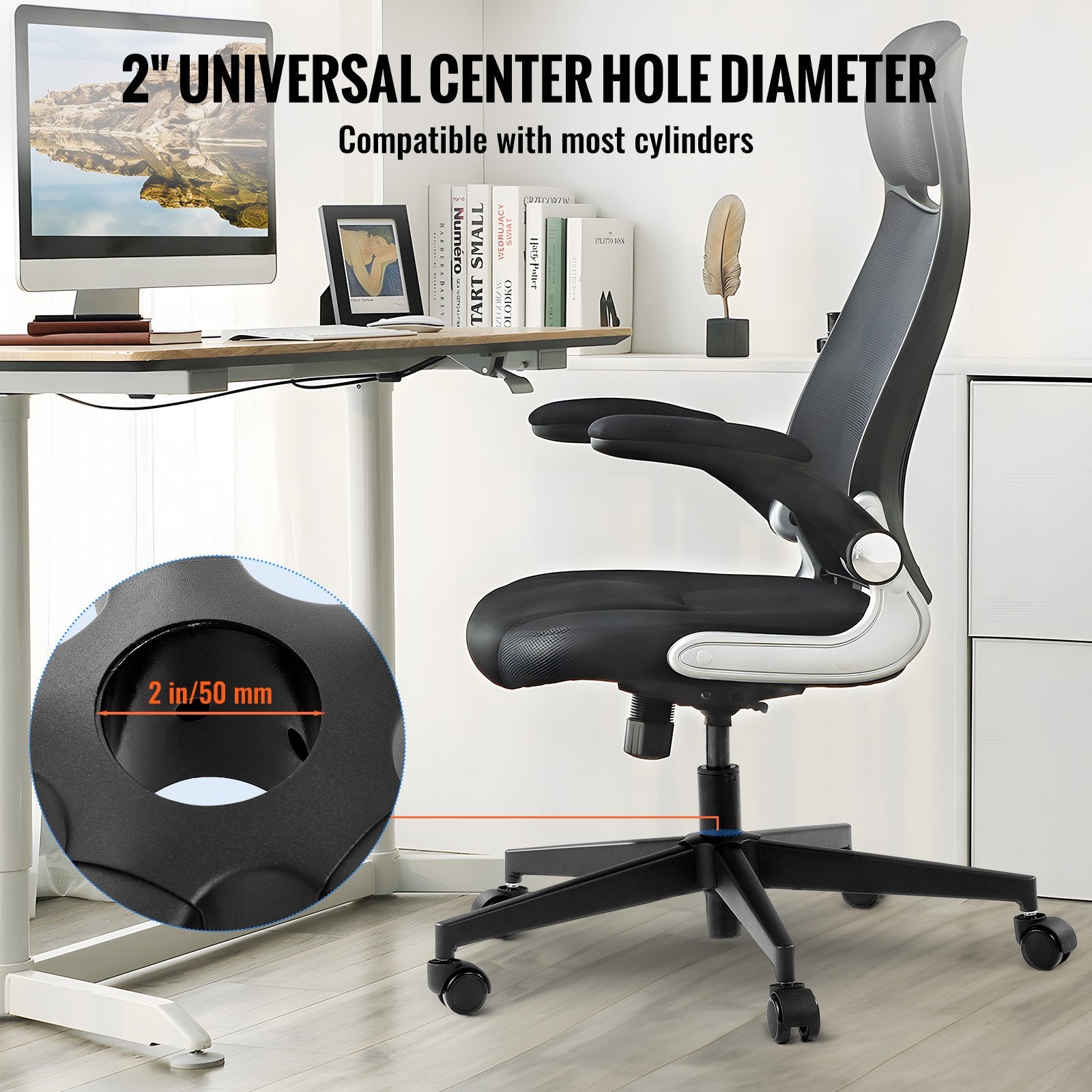 Office & Desk Chairs: VEVOR Office Chair Base Replacement, 710 mm, 1134 kg Static Load Capacity, Heavy Duty Universal Computer Desk Chair Stool Base Part with Reinforced Metal Legs, Desk Chair Base Replacement Parts, Black