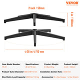 Office & Desk Chairs: VEVOR Office Chair Base Replacement, 710 mm, 1134 kg Static Load Capacity, Heavy Duty Universal Computer Desk Chair Stool Base Part with Reinforced Metal Legs, Desk Chair Base Replacement Parts, Black