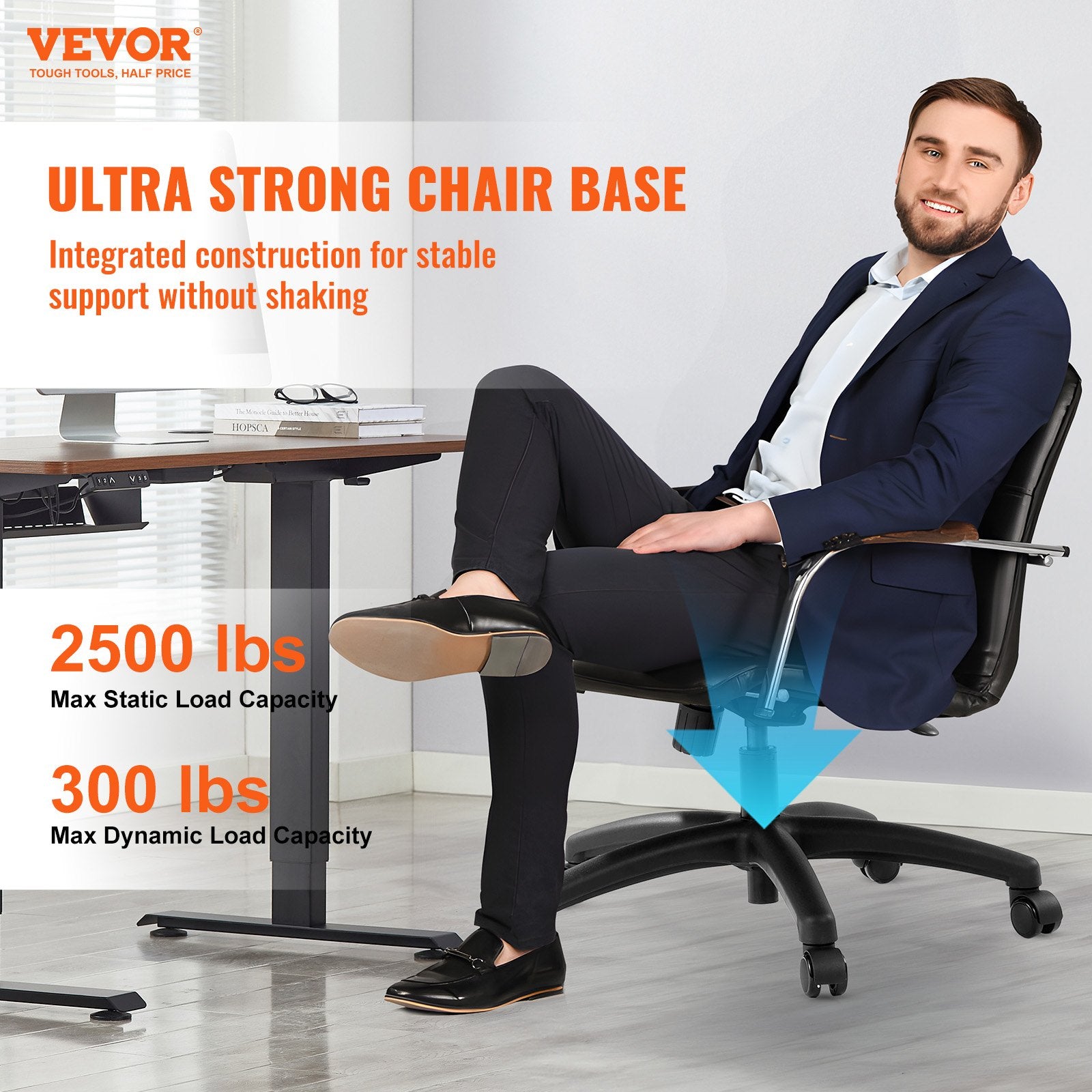 Automotive Parts: VEVOR Office Chair Base Replacement 710mm Swivel Chair Base 1134kg 100mm Stroke