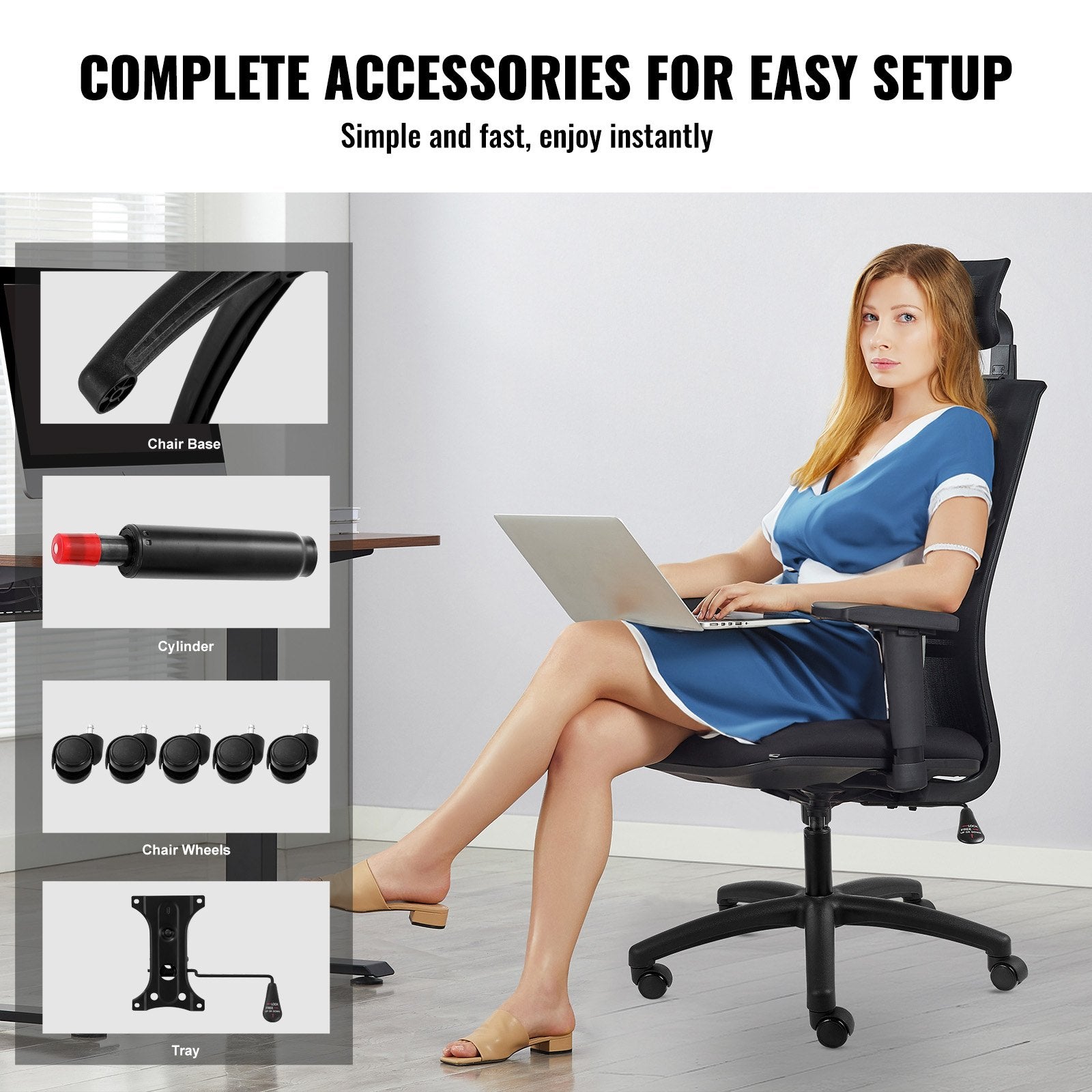 Automotive Parts: VEVOR Office Chair Base Replacement 710mm Swivel Chair Base 1134kg 100mm Stroke