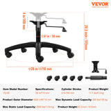 Automotive Parts: VEVOR Office Chair Base Replacement 710mm Swivel Chair Base 1134kg 100mm Stroke