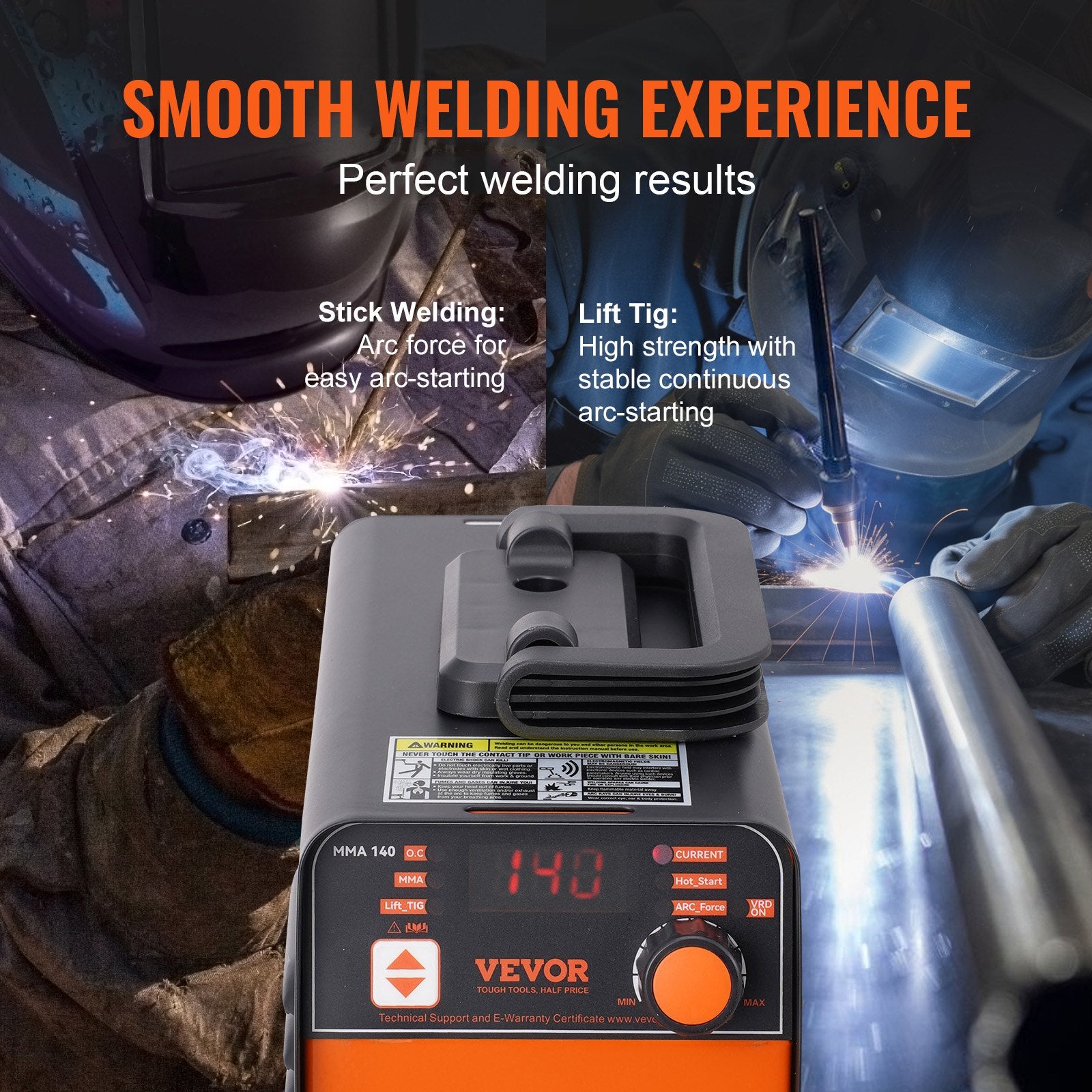 Fountain & Ponds Accessories: VEVOR ARC Stick Welder 220V 140A Stick/Lift TIG 2-in-1 Welding Machine Hot Start