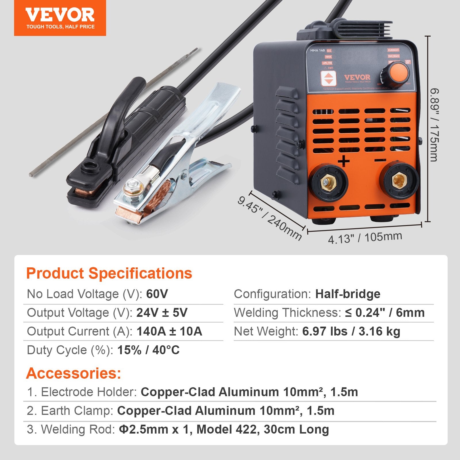 Fountain & Ponds Accessories: VEVOR ARC Stick Welder 220V 140A Stick/Lift TIG 2-in-1 Welding Machine Hot Start