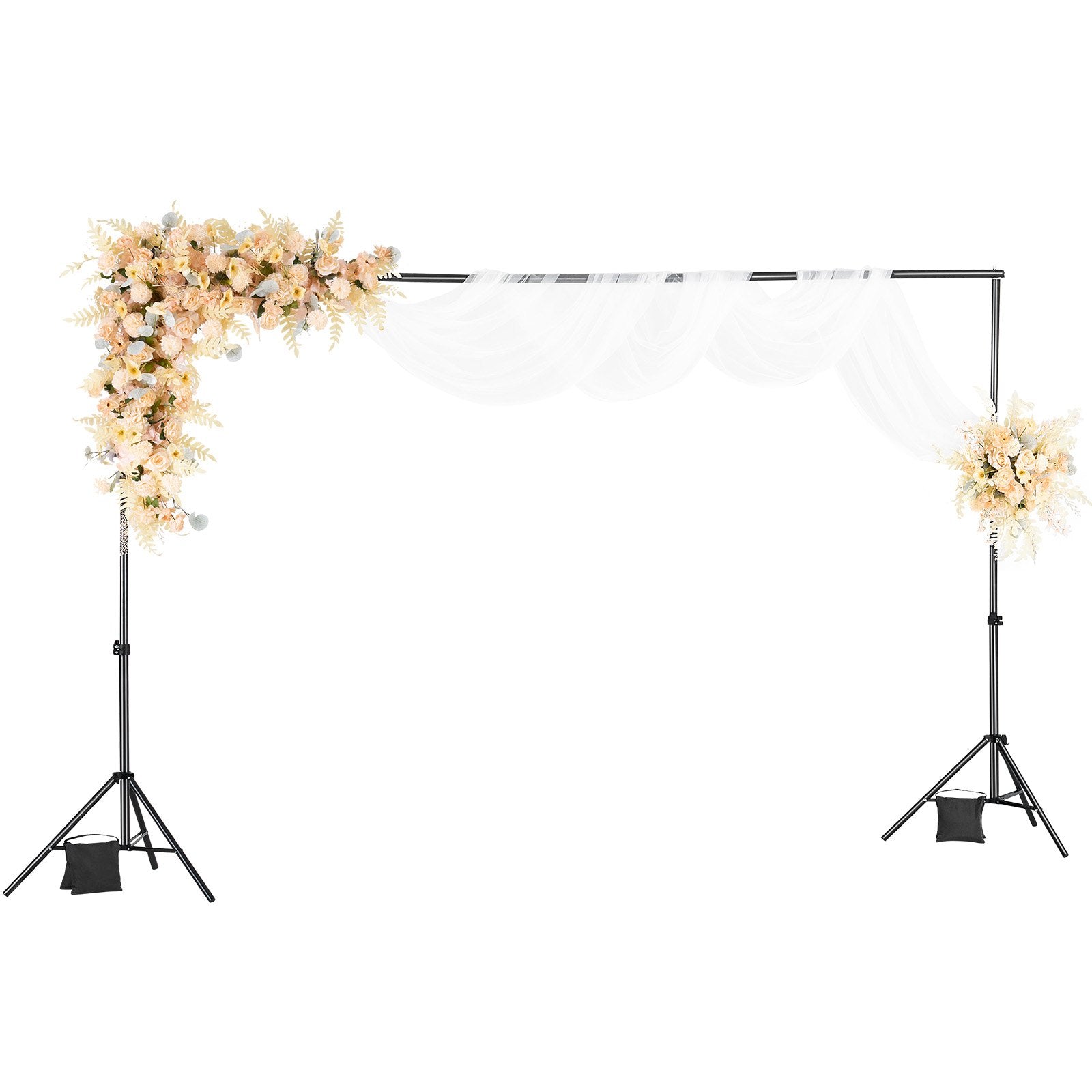 Camera Accessories: VEVOR Backdrop Stand, 198 x 300 cm Adjustable Photo Backdrop Stand Kit, Portable Background Backdrop Stand with 5 Crossbars, Heavy Duty Projector Screen Stand, for Wedding, Photo Video Studio & Party