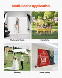 Camera Accessories: VEVOR Backdrop Stand, 198 x 300 cm Adjustable Photo Backdrop Stand Kit, Portable Background Backdrop Stand with 5 Crossbars, Heavy Duty Projector Screen Stand, for Wedding, Photo Video Studio & Party