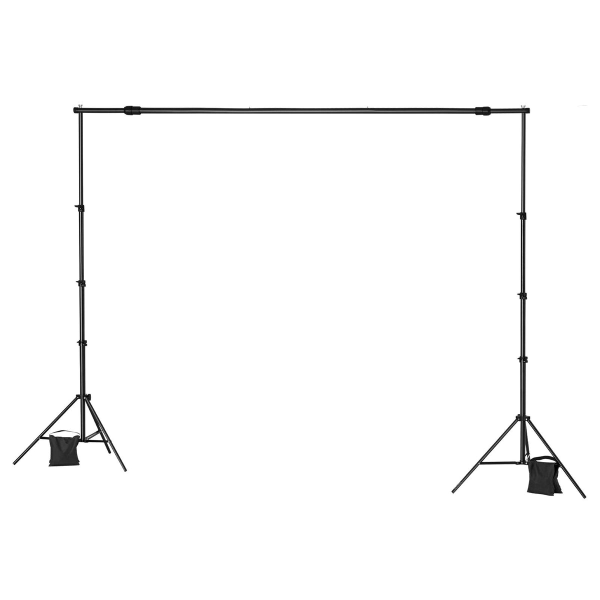Backdrop Stand, 213 x 300 cm Adjustable Photo Backdrop Stand Kit, Portable Background Backdrop Stand with 3 Crossbars, Heavy Duty Projector Screen Stand, for Wedding, Photo Video Studio & Party