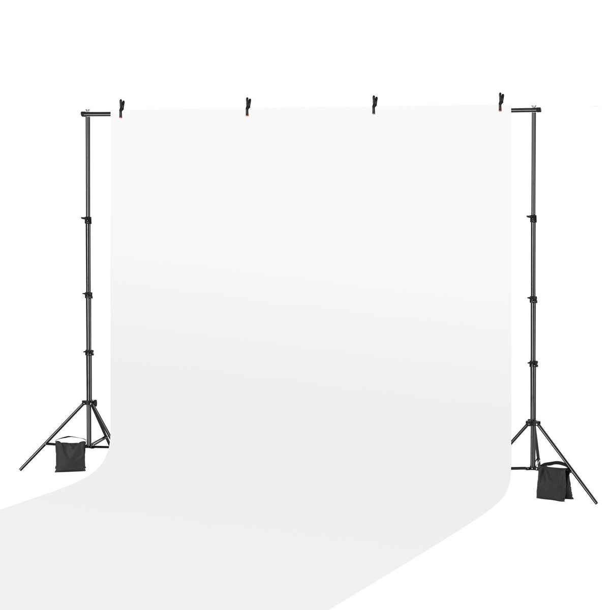 Backdrop Stand, 213 x 300 cm Adjustable Photo Backdrop Stand Kit, Portable Background Backdrop Stand with 3 Crossbars, Heavy Duty Projector Screen Stand, for Wedding, Photo Video Studio & Party