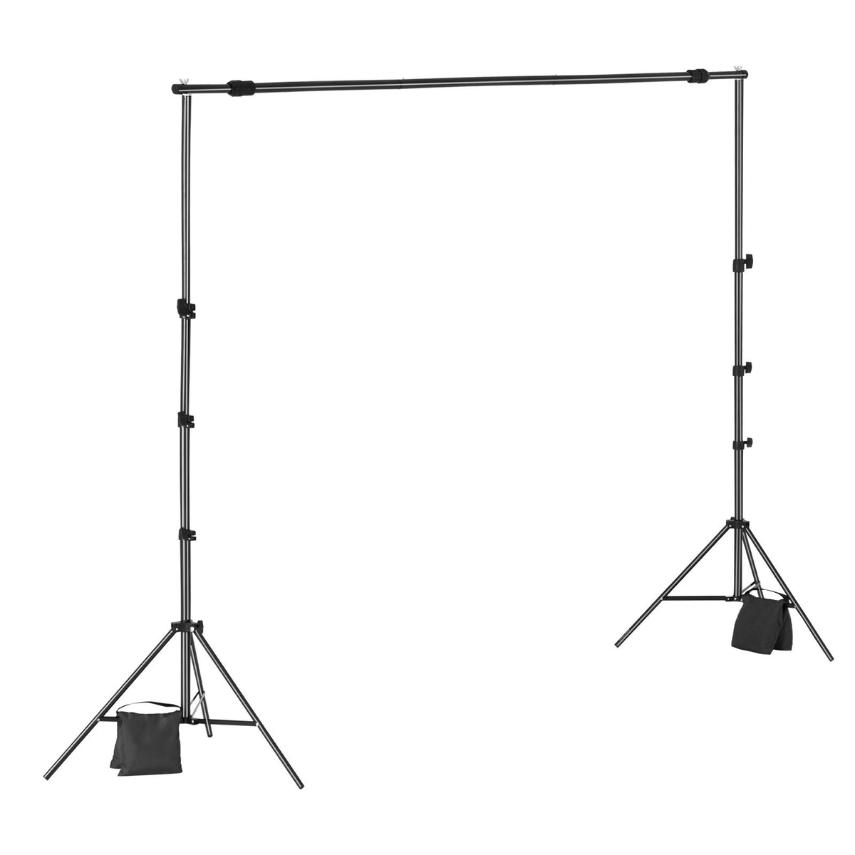 Backdrop Stand, 213 x 300 cm Adjustable Photo Backdrop Stand Kit, Portable Background Backdrop Stand with 3 Crossbars, Heavy Duty Projector Screen Stand, for Wedding, Photo Video Studio & Party