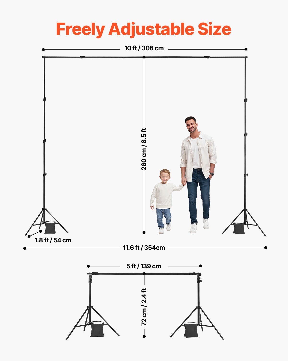 Camera Accessories: VEVOR Backdrop Stand Background Stand Kit with 2 Tripod for Party & Photo Studio